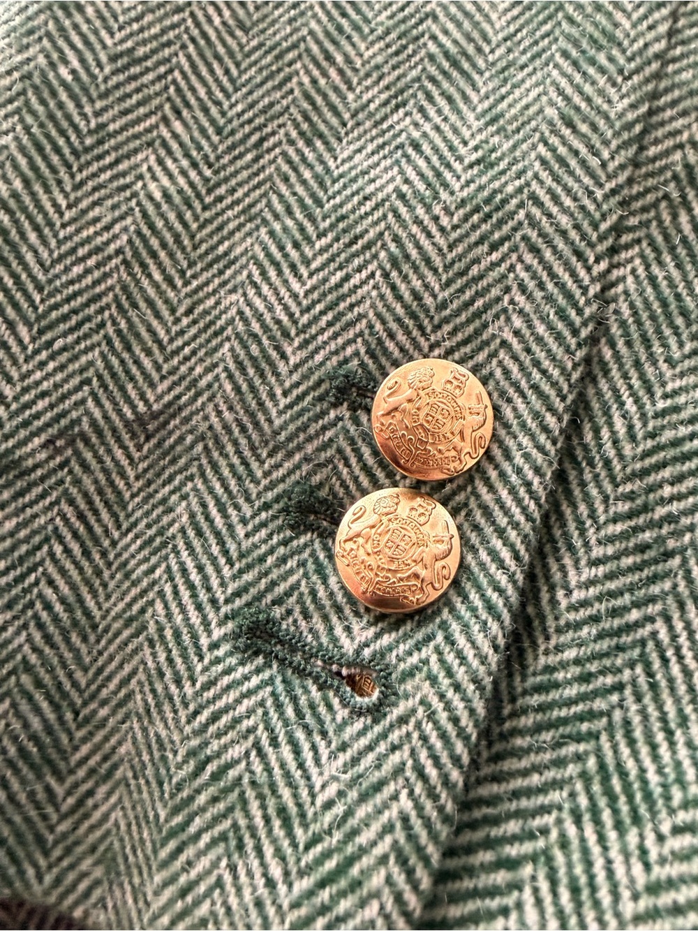 J. Crew Green Herringbone Schoolboy Blazer Wool Blend Womens Size 20 - Picture 4 of 15